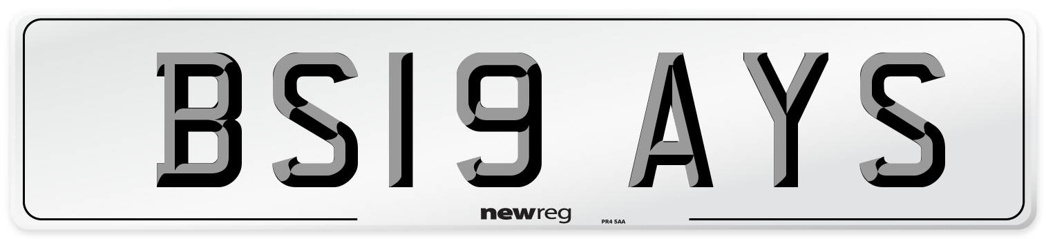 BS19 AYS Number Plate from New Reg
